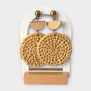 Wooden Weave Braid Drop Earrings